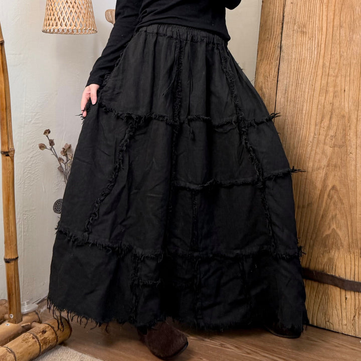 Festive Outfits Autumn Casual Linen A-Line Skirt for Women