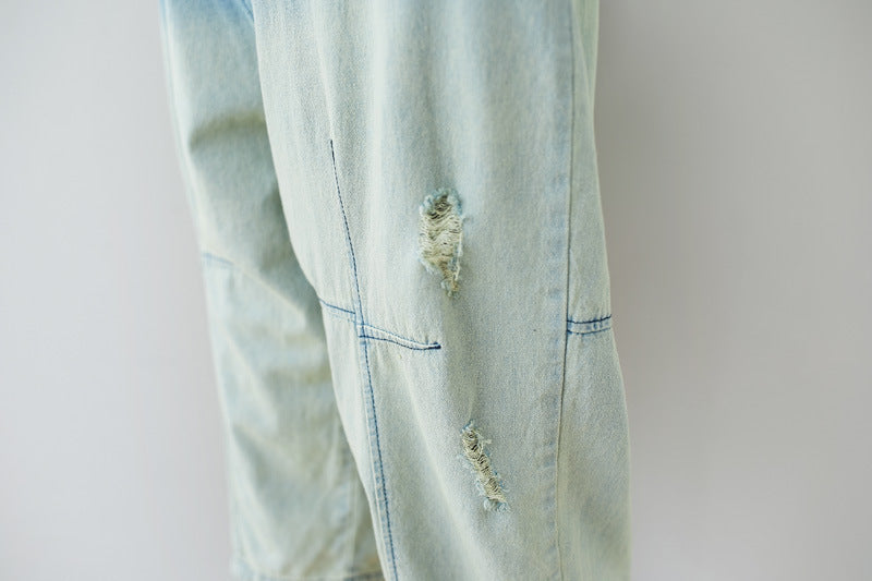 Summer Casual Blue Gradient Color Overalls for Women