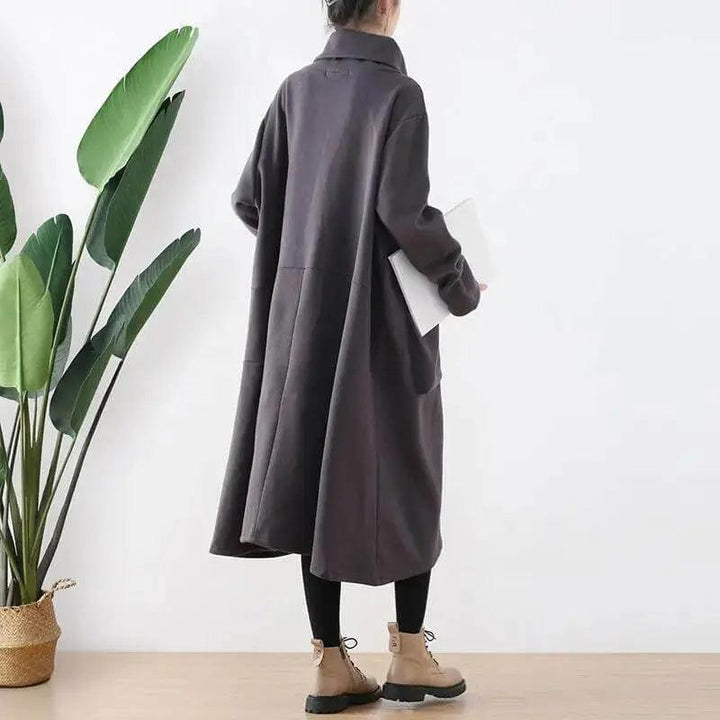 Women's Cotton Dress Elegant Autumn Dress in Black for Women-Women's dress-Thebesttailor-Thebesttailor