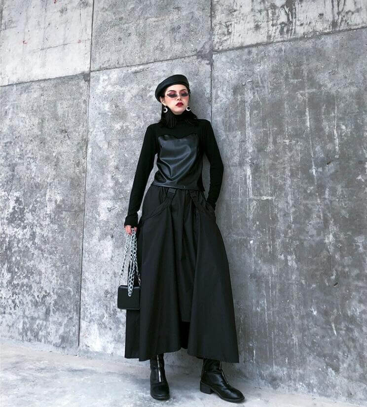 Gothic Black Maxi Dress