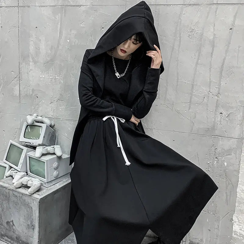 Black Long Hooded Jackets