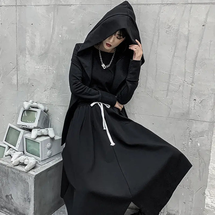 Black Long Hooded Jackets