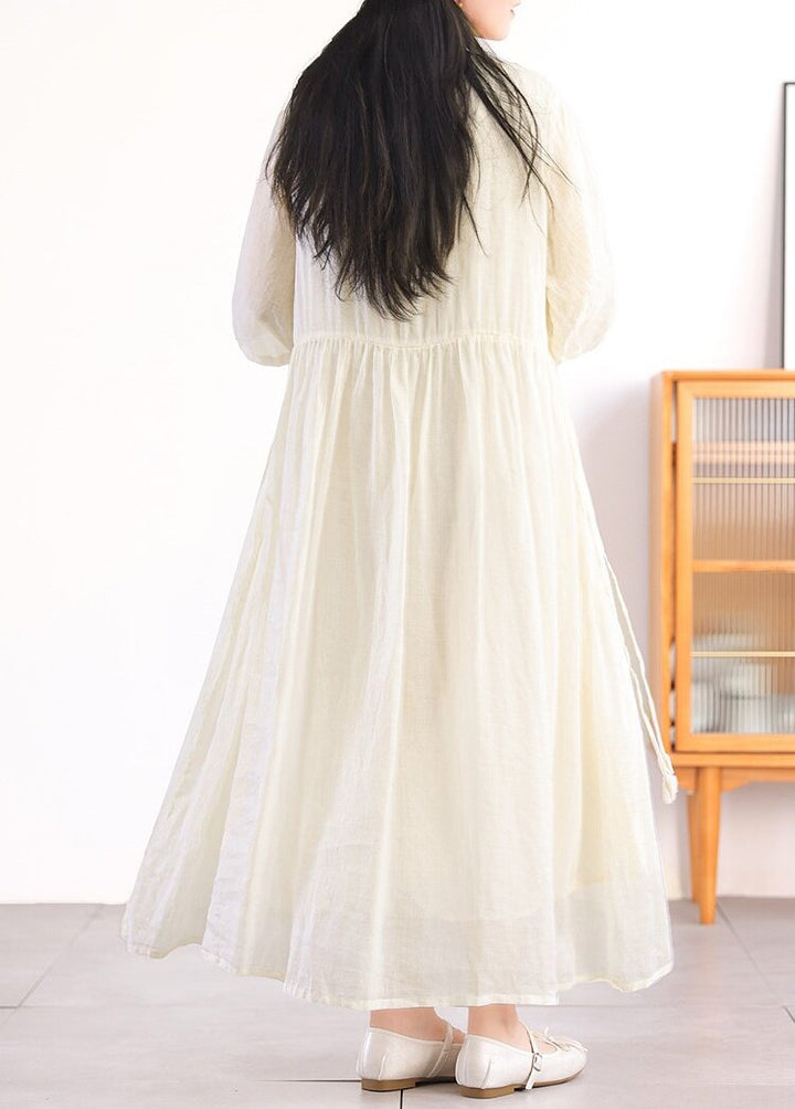 Summer Casual Ramie A Line Half Sleeve Oversized Dress