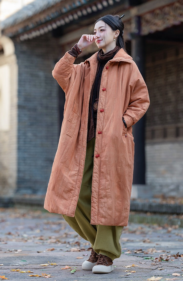 Women's Quilted Cotton Winter Long Coat