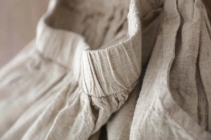 Chic Vintage Linen Culottes: Must-Have Casual Summer Staple-Women's pants-Thebesttailor-Thebesttailor