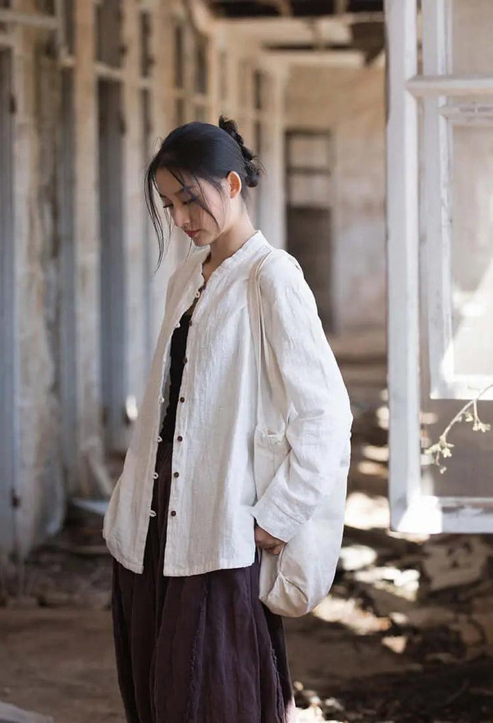 Women's White Linen Blouse