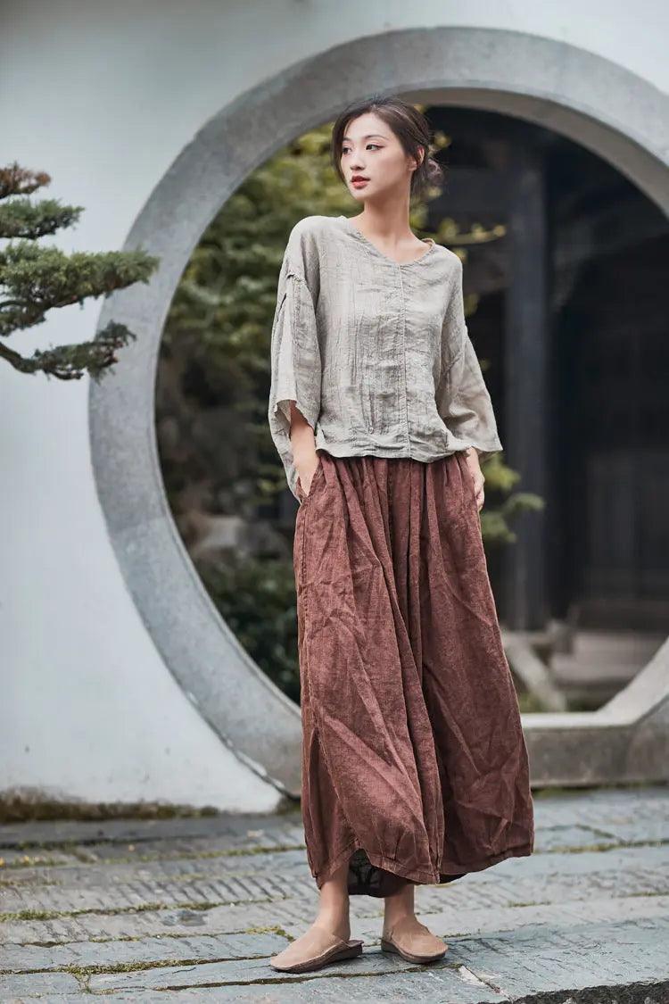 Women's Brown Cropped Pants 