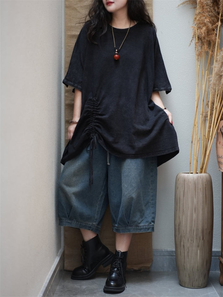 soft cotton half-sleeve office blouses