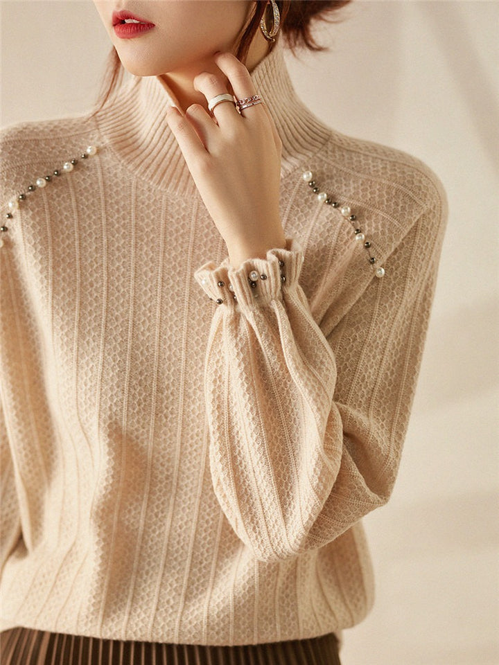 Stylish Women's Slim Turtleneck Knitted Pullover Top