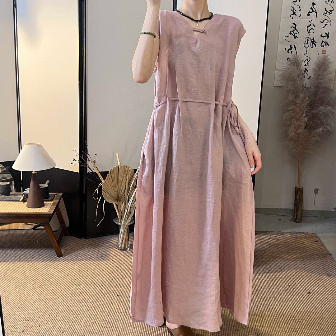 Casual Sleeveless Linen Long Dresses