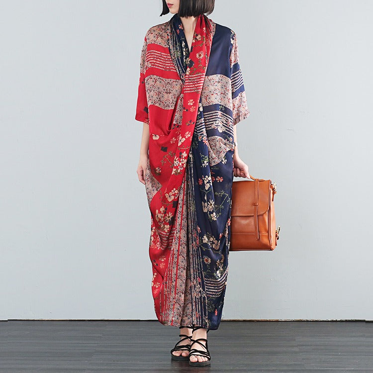 Luxury Cross Chiffon Dress For Festive Season Red by Thebesttailor