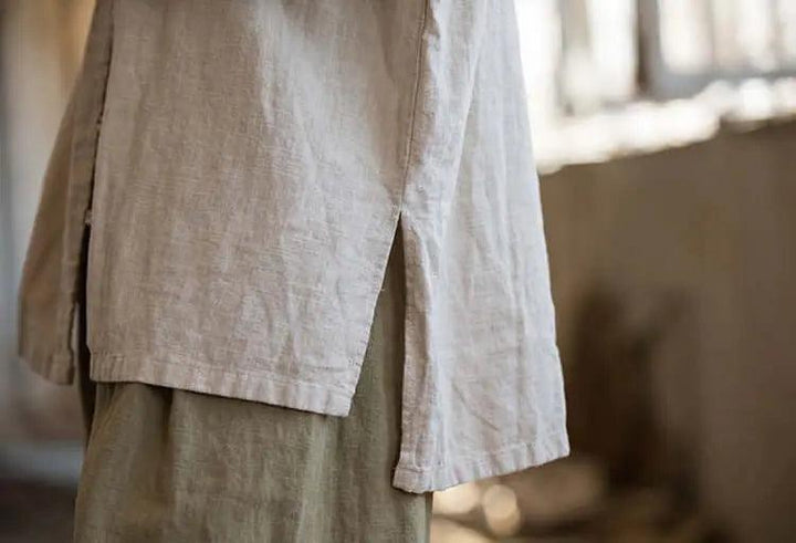 Women's White Linen Blouse