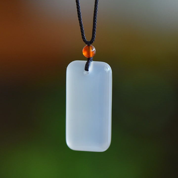 Large ice chalcedony pendant for women Necklace Amulet