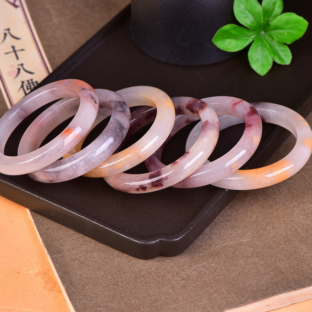 Elegant Violet Jade Bracelet For Women In Chinese Style