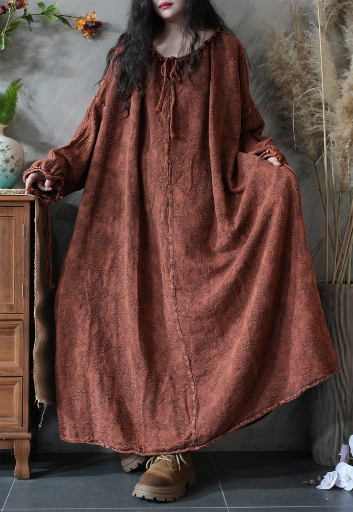 Autumn Women's Linen Oversized Maxi Dress
