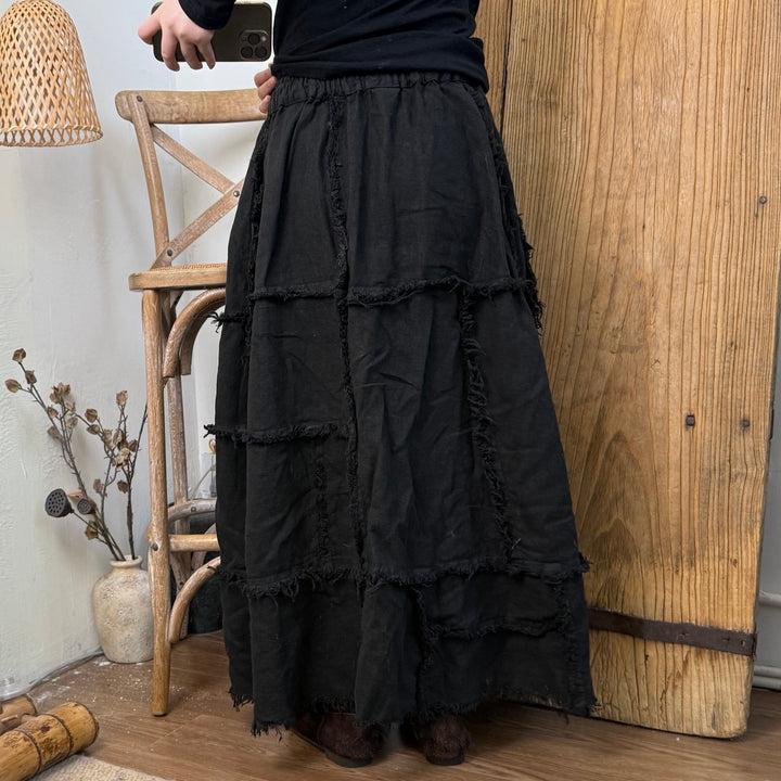 Festive Outfits Autumn Casual Linen A-Line Skirt for Women