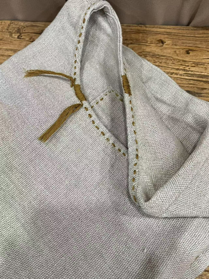 Long Sleeve Linen Blouse for Women