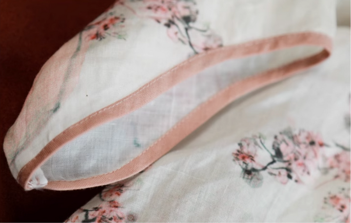 Linen Tie Drape Floral Dress With Pockets Long Sleeve