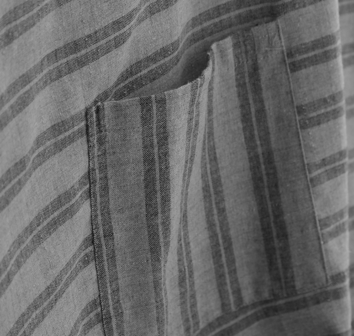 Summer Linen gray Oversized Striped Dress for Women