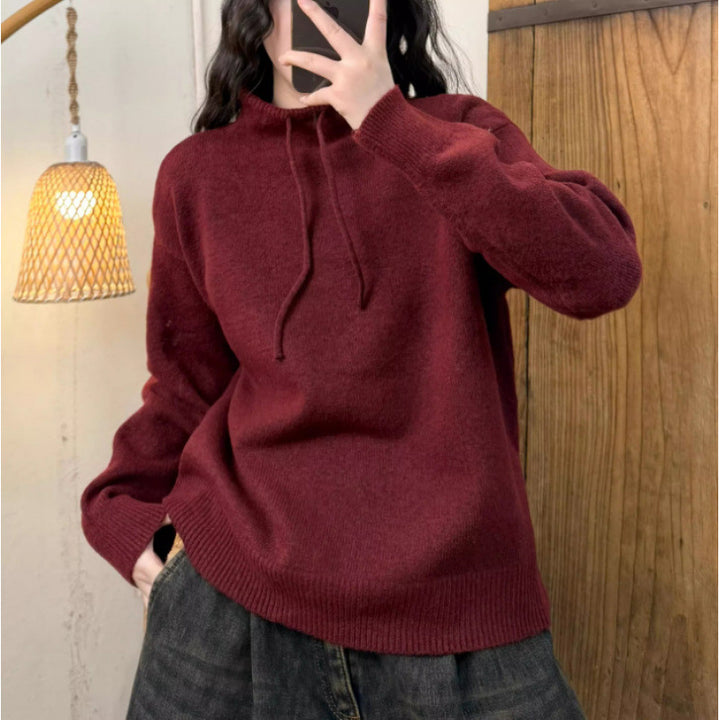 Women's Pullover Long-Sleeved Alpaca Sweater