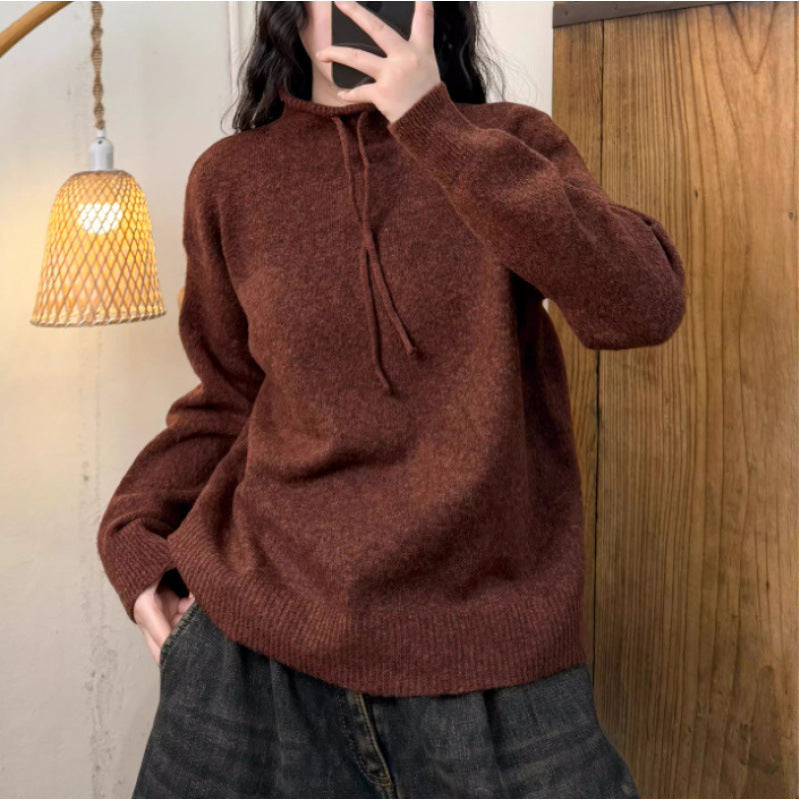 Women's Pullover Long-Sleeved Alpaca Sweater