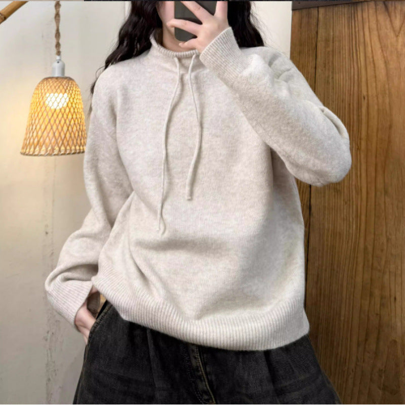 Women's Pullover Long-Sleeved Alpaca Sweater