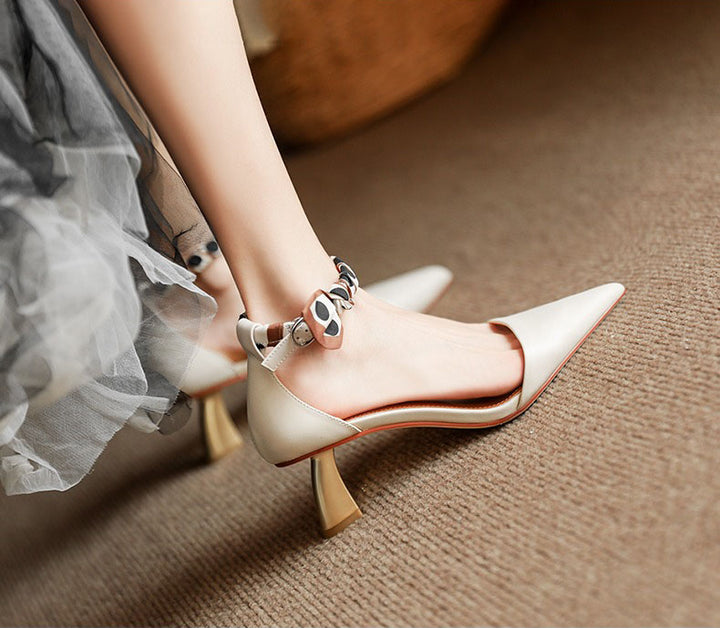 Women's Comfortable closed toe high heeled sandals