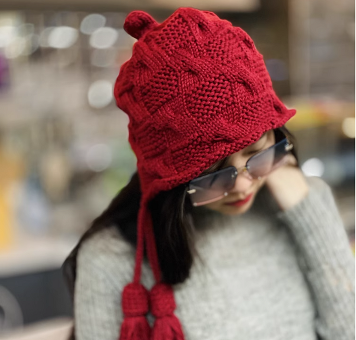 womens Winter knitted turban hat