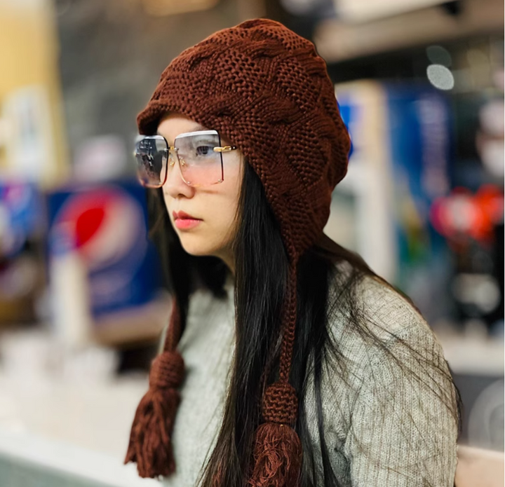womens Winter knitted turban hat