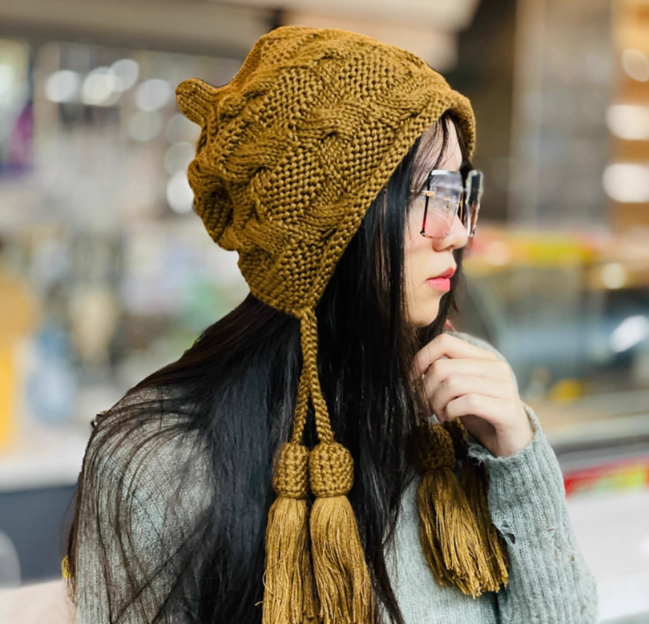 womens Winter knitted turban hat