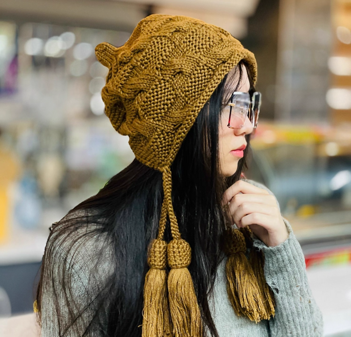 womens Winter knitted turban hat