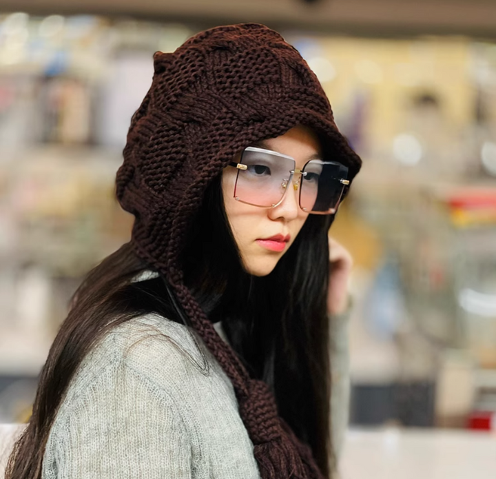 womens Winter knitted turban hat