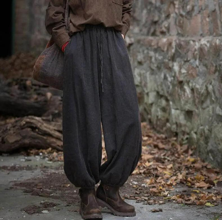 Vintage-inspired Linen Carrot Pants for Modern Women-Women's pants-Thebesttailor-Thebesttailor