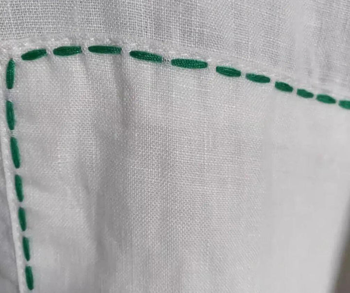 White Linen Pullover Dress with Long Sleeves Dress-Women's dress-Thebesttailor-Thebesttailor
