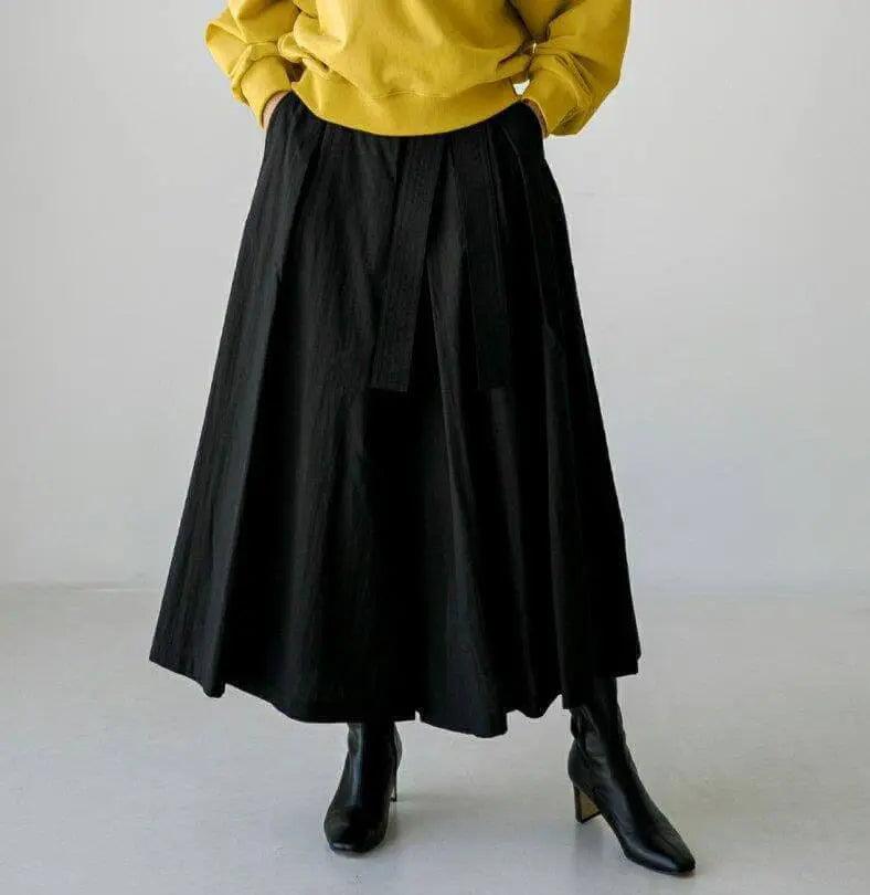 pants that look like skirt Cotton Culottes - Wide Leg Pants-Women's pants-Thebesttailor-Thebesttailor
