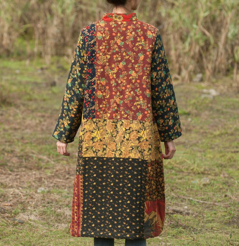 Bohemian cotton women's winter long coat-Women's Shirt-Thebesttailor-Thebesttailor