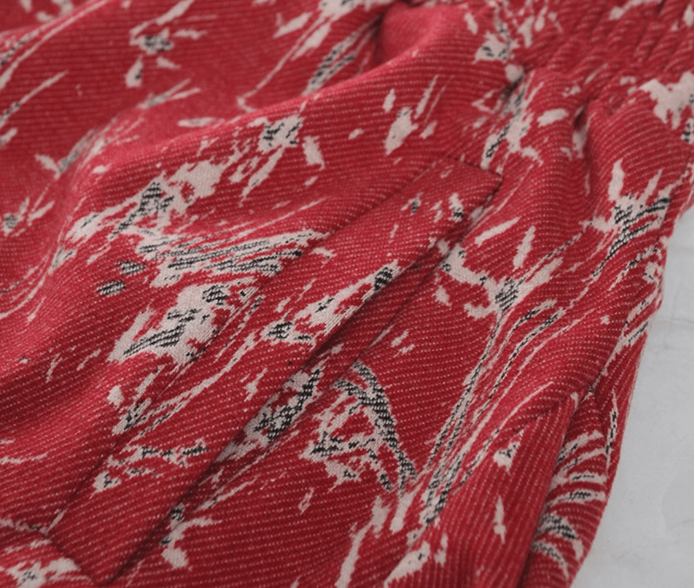 Autumn Cotton Blend Floral Top And Harem Pants Set