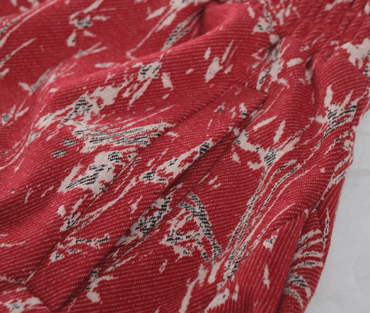 Autumn Cotton Blend Floral Top And Harem Pants Set