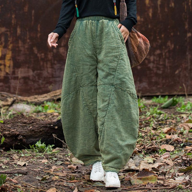 Cozy Linen Harem Trousers for Women - Winter Bloomers by Thebesttailor