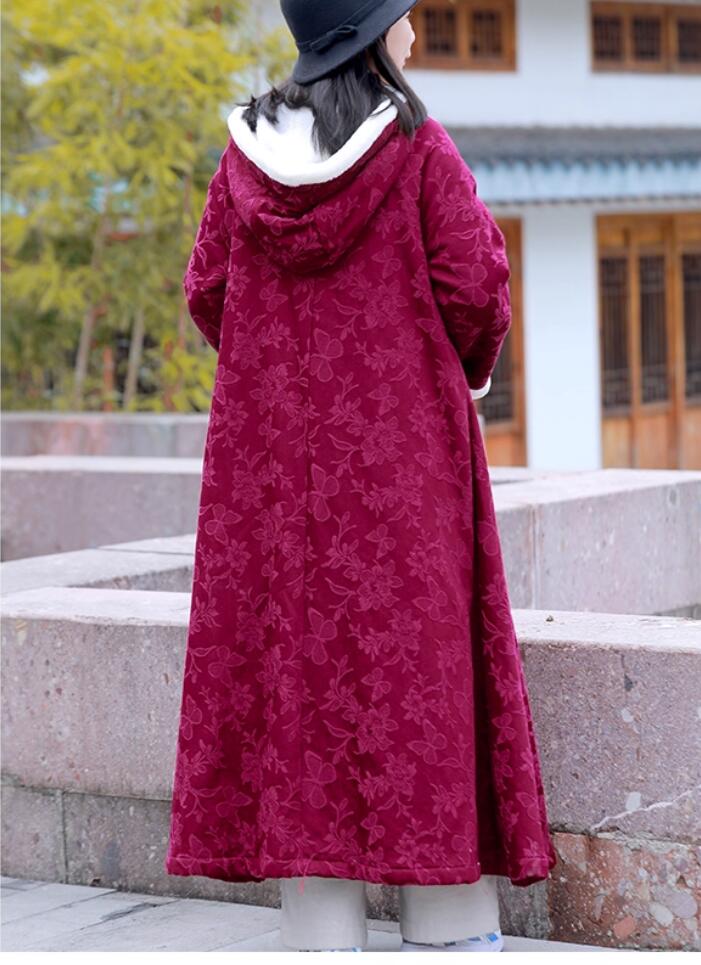 Chinese Style Winter Coat hooded cape coat womens