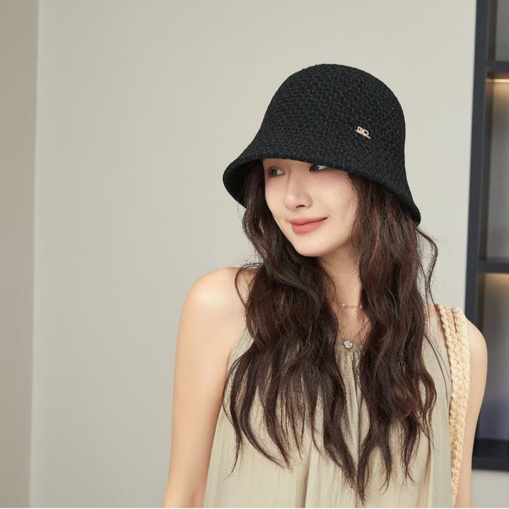 Knitted Solid Color Simple fisherman hat women