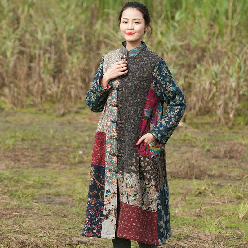 Bohemian cotton women's winter long coat-Women's Shirt-Thebesttailor-Thebesttailor