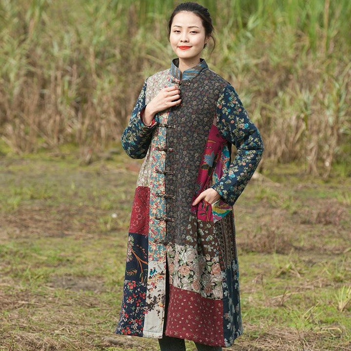 Bohemian cotton women's winter long coat-Women's Shirt-Thebesttailor-Thebesttailor
