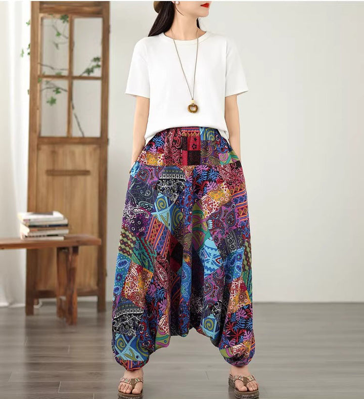 Bohemian Loose Fit Summer Harem Pants for Women - Comfy Yoga Trousers