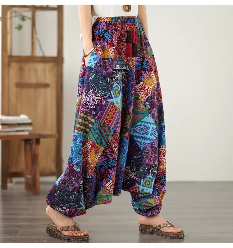 Bohemian Loose Fit Summer Harem Pants for Women - Comfy Yoga Trousers