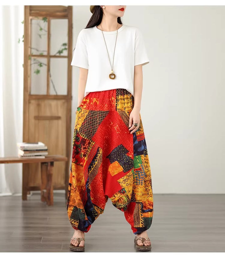 Bohemian Loose Fit Summer Harem Pants for Women - Comfy Yoga Trousers