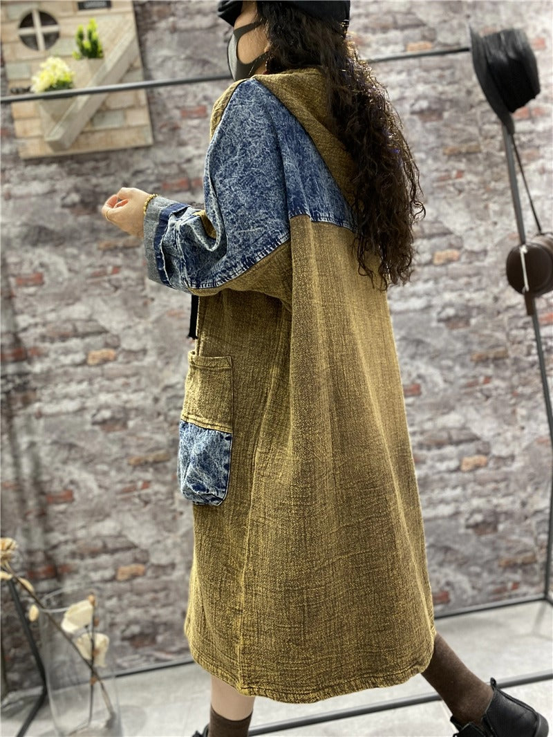 denim dress women Hippy Clothing Hippie Dress hooded dress