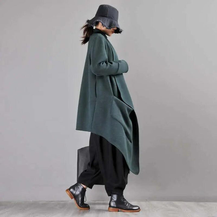 Winter Wool Asymmetrical Coat with Leisure Style-Women's coat-Thebesttailor-Thebesttailor
