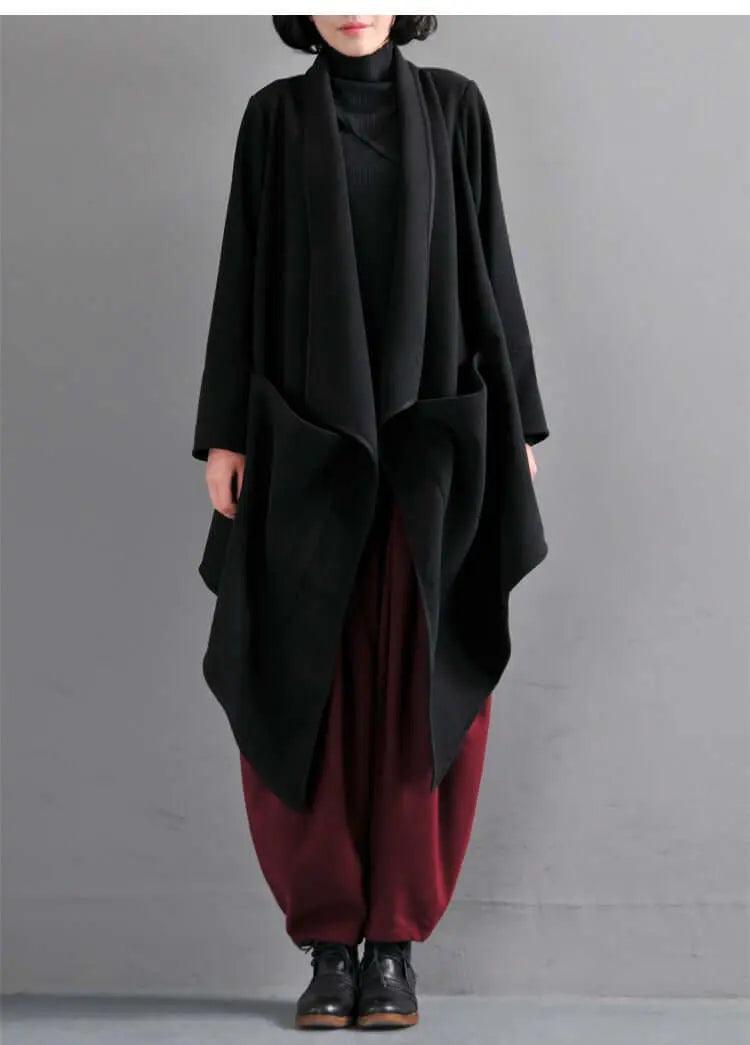 Winter Wool Asymmetrical Coat with Leisure Style-Women's coat-Thebesttailor-Thebesttailor