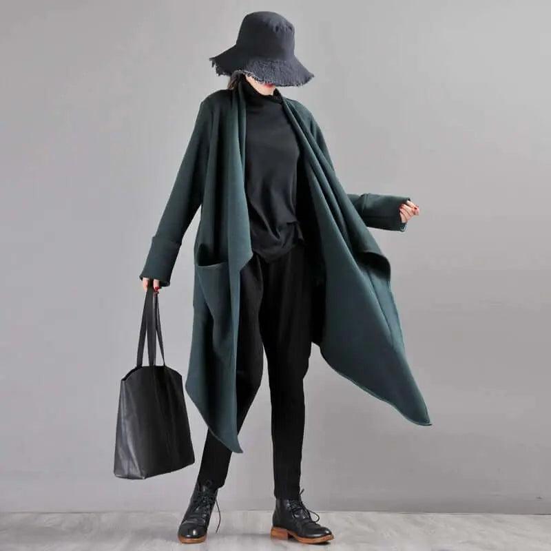 Winter Wool Asymmetrical Coat with Leisure Style-Women's coat-Thebesttailor-Thebesttailor